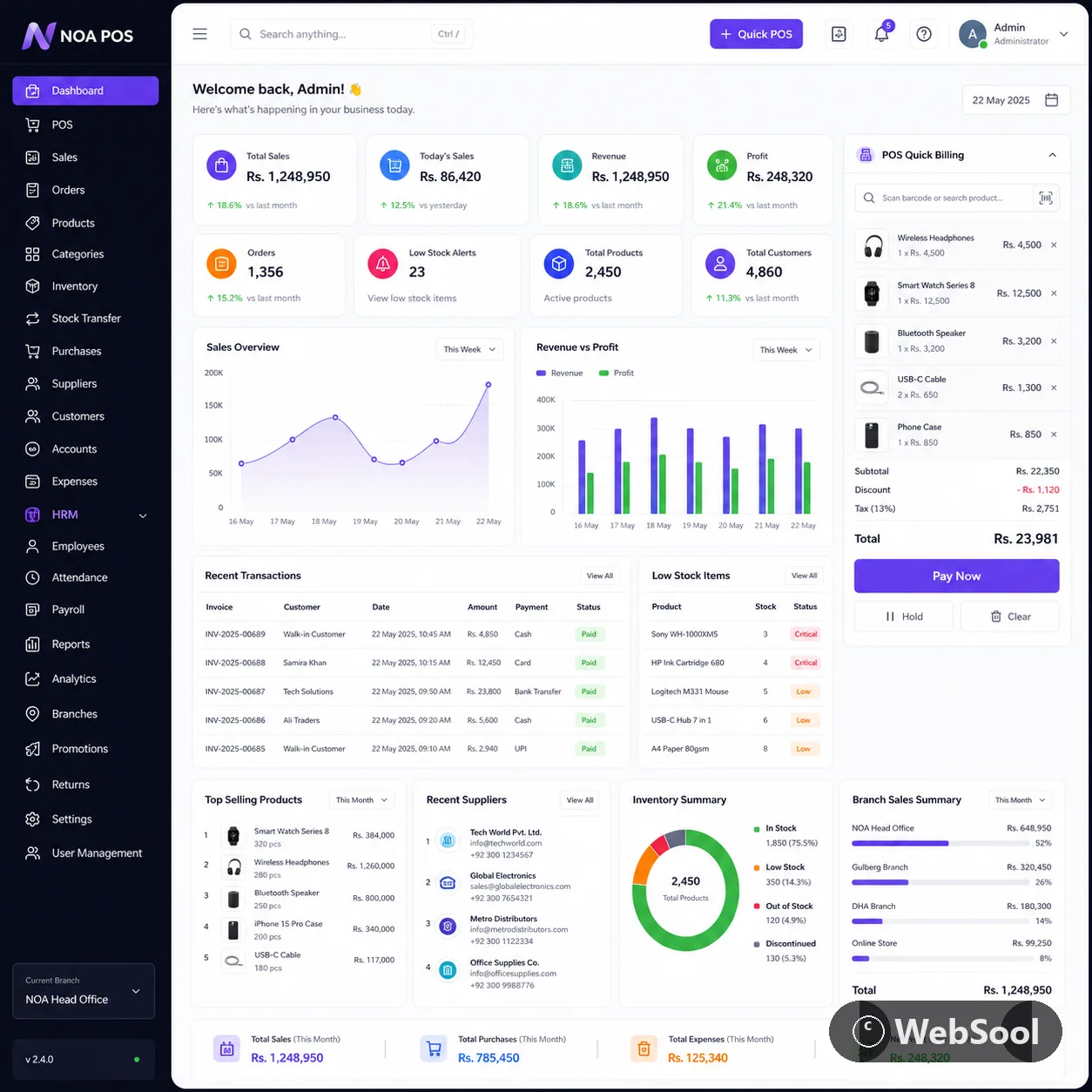 NOA POS & RMS screenshot
